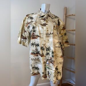 Timberland Logo Men’s Hawaiian Button Short Sleeves Collar Shirt Large